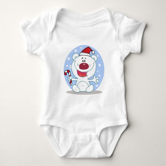 Polar Beer met Candy Cane Vakantie Tshirts (Voorkant)