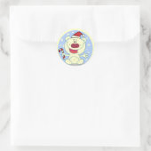 Polar Beer met Candy Cane Vakantie Tshirts Ronde Sticker (Tas)