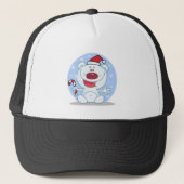 Polar Beer met Candy Cane Vakantie Tshirts Trucker Pet (Voorkant)