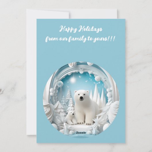 Polar Beer met Cub Arctic Ocean White Happy Feestdagenkaart (Achterkant)