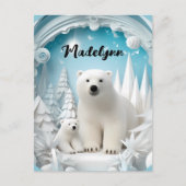 Polar Beer met Cub Arctic Ocean White Winter Briefkaart (Voorkant)