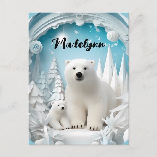 Polar Beer met Cub Arctic Ocean White Winter Briefkaart (Voorkant)