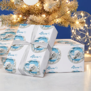 Polar Beer met Cub Arctic Ocean White Winter Cadeaupapier