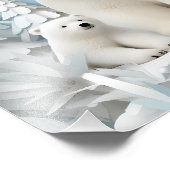 Polar Beer met Cub Arctic Ocean White Winter Foto Afdruk (Hoek)