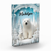 Polar Beer met Cub Arctic Ocean White Winter Fotoblokken (Links)