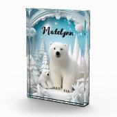 Polar Beer met Cub Arctic Ocean White Winter Fotoblokken (Rechts)