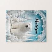 Polar Beer met Cub Arctic Ocean White Winter Legpuzzel (Horizontaal)