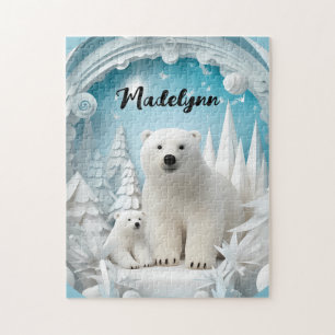 Polar Beer met Cub Arctic Ocean White Winter Legpuzzel