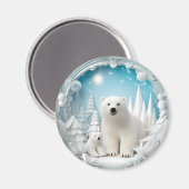 Polar Beer met Cub Arctic Ocean White Winter Magneet (Voorkant / Achterkant)
