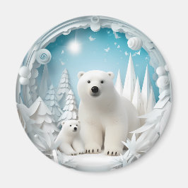 Polar Beer met Cub Arctic Ocean White Winter Magneet