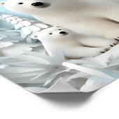 Polar Beer met Cub Arctic Ocean White Winter Poster (Hoek)