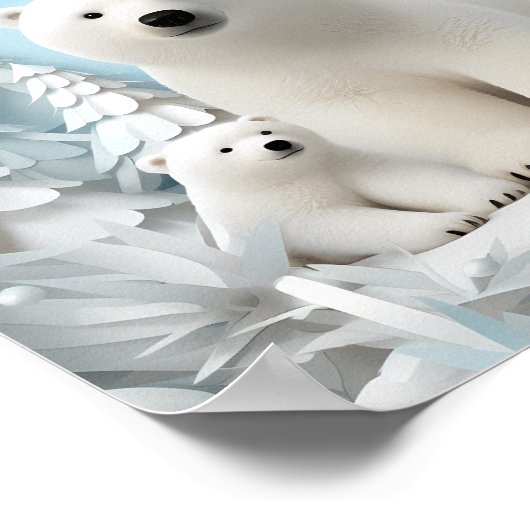 Polar Beer met Cub Arctic Ocean White Winter Poster (Hoek)