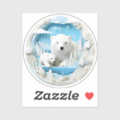 Polar Beer met Cub Arctic Ocean White Winter Sticker (Vel)