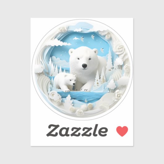 Polar Beer met Cub Arctic Ocean White Winter Sticker (Vel)