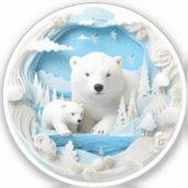 Polar Beer met Cub Arctic Ocean White Winter Sticker (Voorkant)