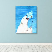 Polar-Beer met geroosterde moerasmallow Canvas Afdruk (Insitu (Houten vloer))