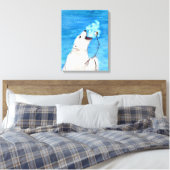Polar-Beer met geroosterde moerasmallow Canvas Afdruk (Insitu (Slaapkamer))