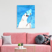 Polar-Beer met geroosterde moerasmallow Canvas Afdruk (Insitu (Woonkamer))