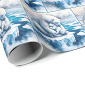 Polar Beer met haar welp op een gletsjer Cadeaupapier (Rol Hoek)