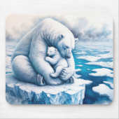 Polar Beer met haar welp op een gletsjer Muismat (Voorkant)