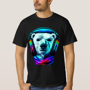 Polar Beer met Regenboog Hoofdtelefoon T-Shirt