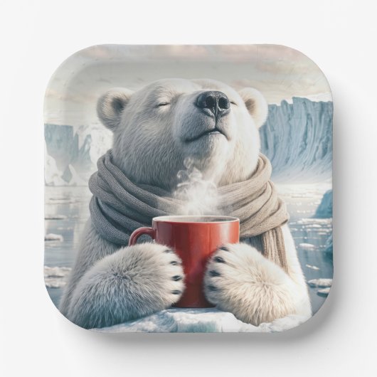 Polar Beer met rode koffie Mok Papieren Bordje (Voorkant)