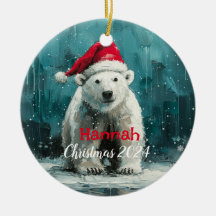 Polar Beer met Santa Pet Ornament