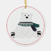 Polar Beer met sjaal Keramisch Ornament (Voorkant)