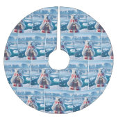 Polar Beer met wintersjaal en hart Kerstboom Rok (Voorkant)