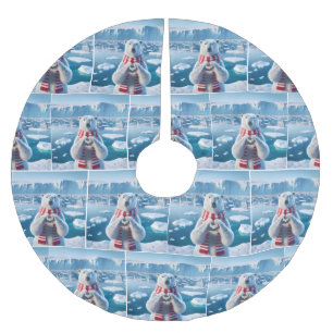 Polar Beer met wintersjaal en hart Kerstboom Rok