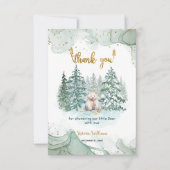 Polar Beer Minimalist Winter Baby shower Bedankkaart (Voorkant)