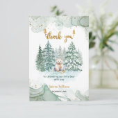Polar Beer Minimalist Winter Baby shower Bedankkaart (Staand voorkant)