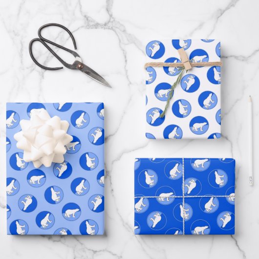 Polar Beer Moeder en Cub Schilderen Wildlife Art Inpakpapier Vel (Voorkant)