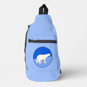 Polar Beer Moeder en Cub Schilderen Wildlife Art Sling Bag
