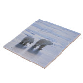 Polar Beer Moeder en Cub Tegeltje (Zijkant)