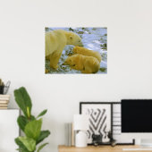 Polar Beer moeder en haar welpen papier print (Thuiskantoor)