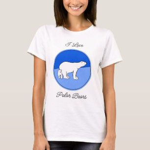 Polar Beer Moeder en Welp Schilderij - Wildelevens T-shirt