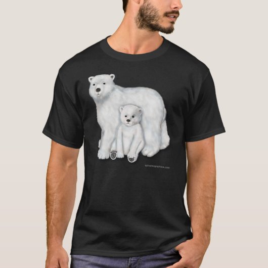 Polar Beer moeder en welp. T-shirt (Voorkant)