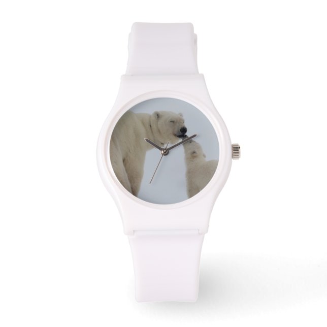 Polar Beer Moeder met Cub Horloge (Voorkant)