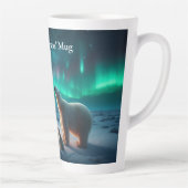 Polar Beer Mom Cubs Kerstboom Aurora Borealis Latte Mok (Rechts)