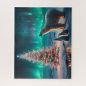 Polar Beer Mom Cubs Kerstboom Aurora Borealis Legpuzzel (Verticaal)