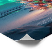 Polar Beer Mom Cubs Kerstboom Aurora Borealis Poster (Hoek)