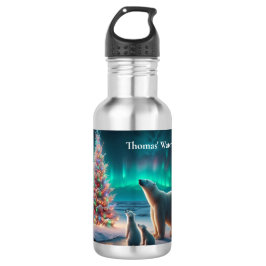 Polar Beer Mom Cubs Kerstboom Aurora Borealis Waterfles