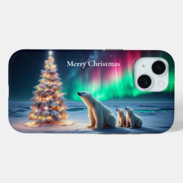 Polar Beer Mom Cubs Kerstboom Noorderlicht iPhone 15 Case