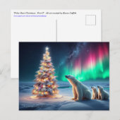 Polar Beer Mom Cubs Kerstboom Noorderlicht Feestdagenkaart (Voorkant / Achterkant)