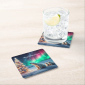 Polar Beer Mom Cubs Kerstboom Noorderlicht Kartonnen Onderzetters (Insitu)