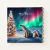 Polar Beer Mom Cubs Kerstboom Noorderlicht Notitieboek (Achterkant)