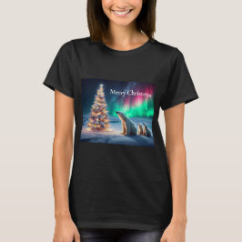 Polar Beer Mom Cubs Kerstboom Noorderlicht T-shirt