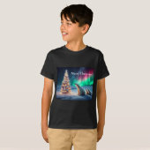Polar Beer Mom Cubs Kerstboom Noorderlicht T-shirt (Voorkant volledig)