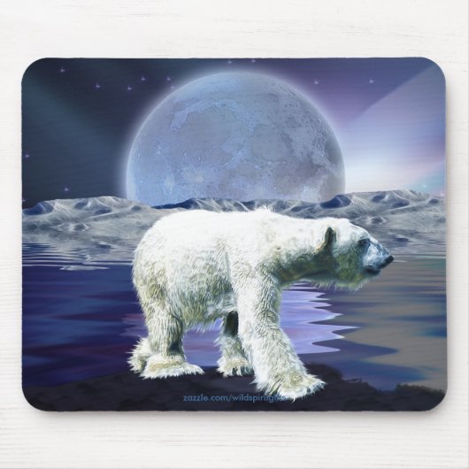 POLAR BEER & MOON Wildlife Mousepad Muismat (Voorkant)